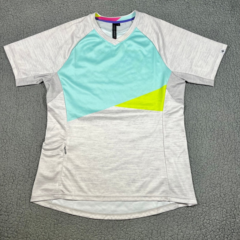 Specialized Andorra Comp Cycling jJersey Womens Large Short Sleeve Colorblock
